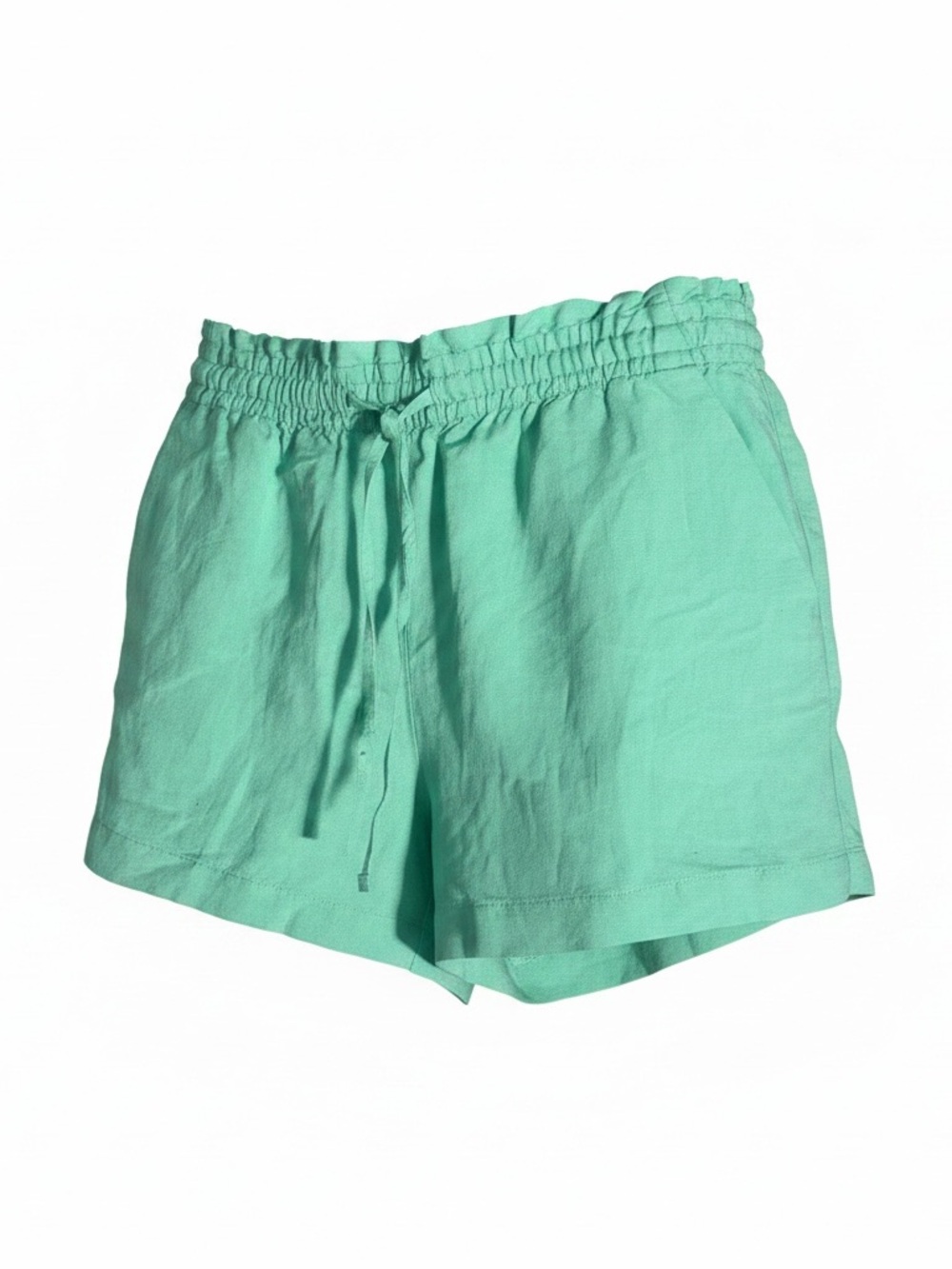 Loft Linen Viscose Blend Drawstring Pull-On Shorts Women’s Large Petite LP Green